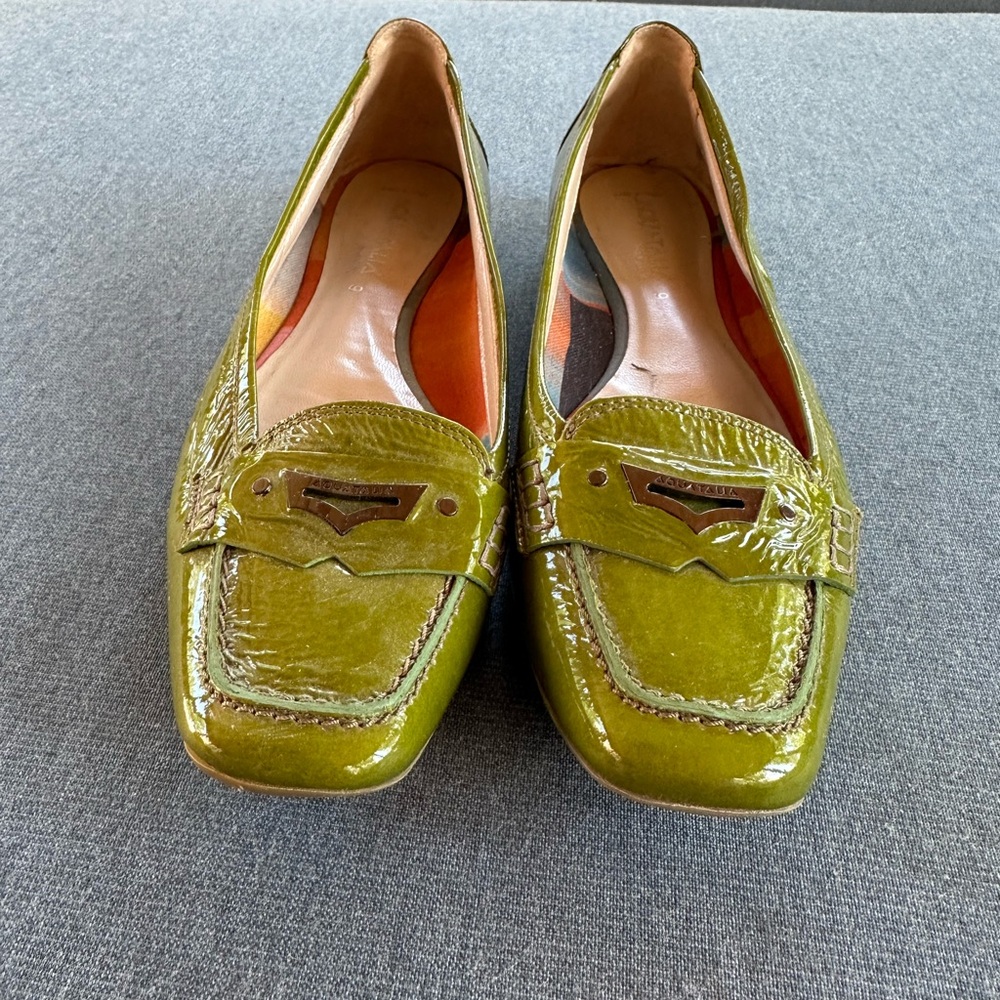 Aquatalia green loafers flats
